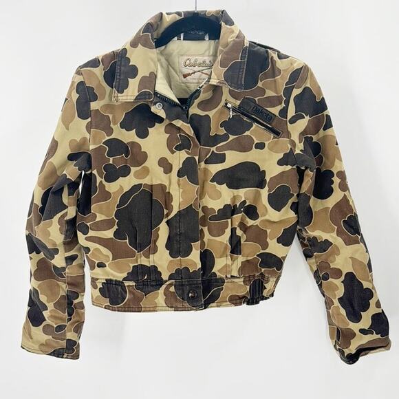 Cabela’s camo cropped jacket streetwear hip hop unique avant-garde artsy size S - Picture 1 of 9